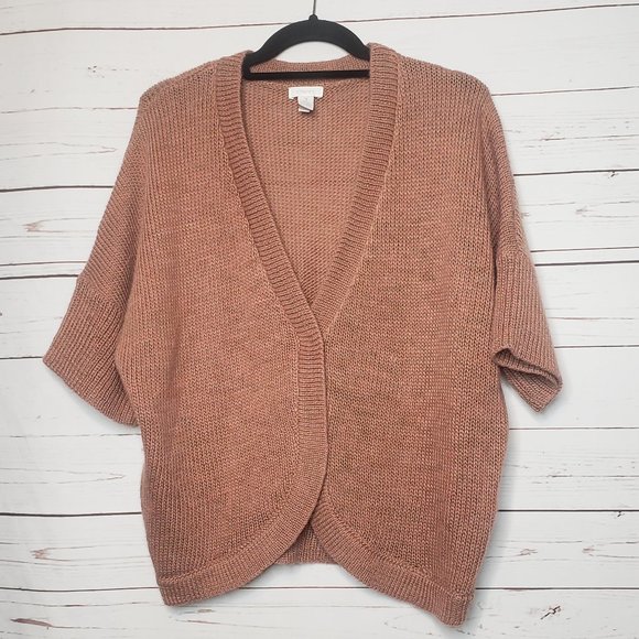 Chico's Wool Blend Single Snap Closure Crop Cardigan - Picture 1 of 8